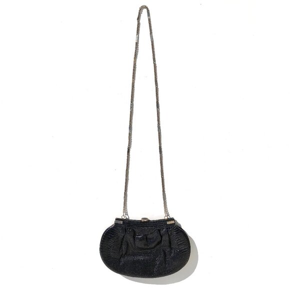 Parri Firenze clutch evening bag black snake embossed crossbody bag vintage prom
